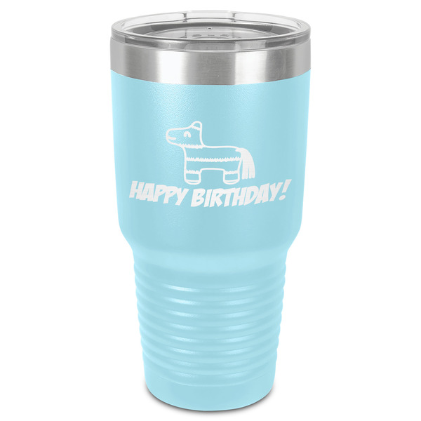 Pinata Birthday 30 oz Stainless Steel Ringneck Tumbler - Teal - Front