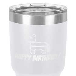 Pinata Birthday 30 oz Stainless Steel Tumbler - White - Double-Sided (Personalized)