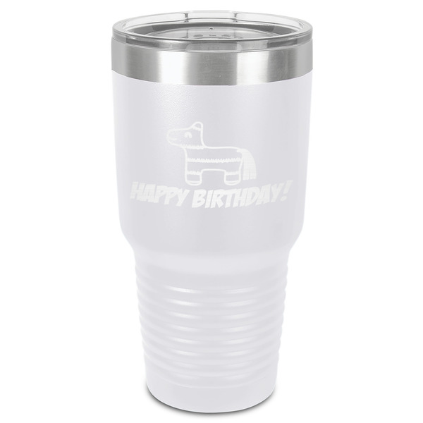 Pinata Birthday 30 oz Stainless Steel Ringneck Tumbler - White - Front