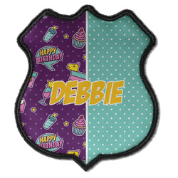 Pinata Birthday Iron On Shield Patch C w/ Name or Text