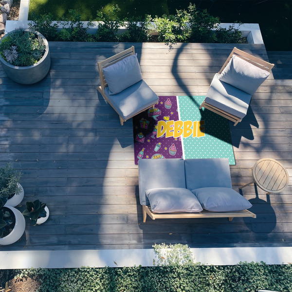 Pinata Birthday 4'x6' Patio Rug - In context