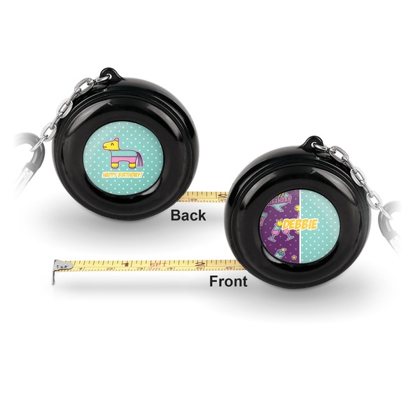 Pinata Birthday 6-Ft Pocket Tape Measure with Carabiner Hook - Front and Back