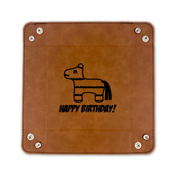 Pinata Birthday 6" x 6" Leatherette Snap Up Tray - FLAT FRONT