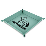 Pinata Birthday Faux Leather Dice Tray - 9" x 9"  - Teal (Personalized)