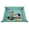 Pinata Birthday 9" x 9" Teal Leatherette Snap Up Tray - STYLED