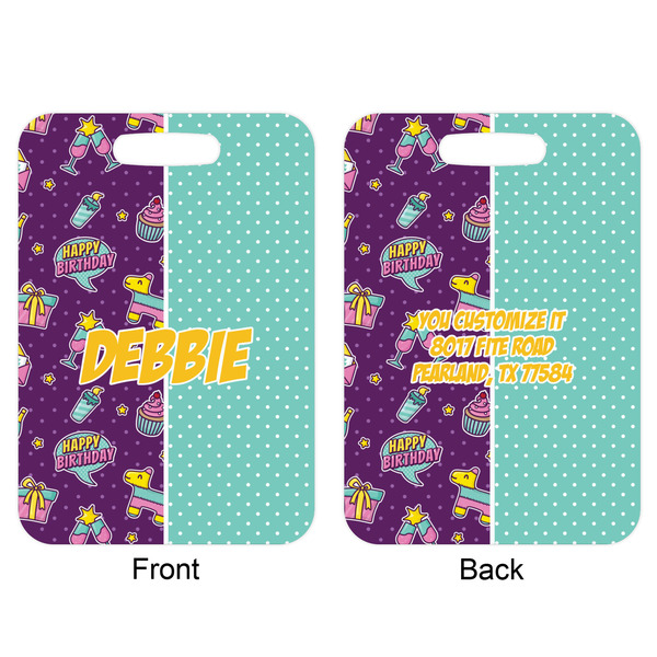 Pinata Birthday Aluminum Luggage Tag (Front + Back)