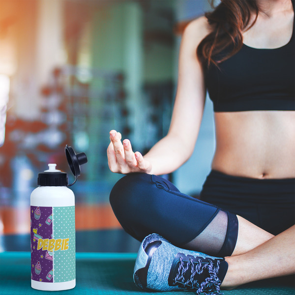 Pinata Birthday Aluminum Water Bottle - White LIFESTYLE