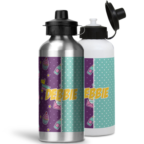 Pinata Birthday Aluminum Water Bottles - MAIN (white &silver)