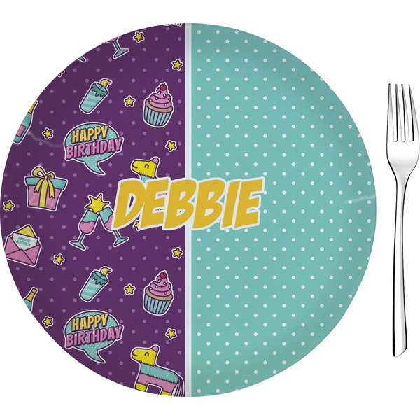 Custom Pinata Birthday 8" Glass Appetizer / Dessert Plates - Single or Set (Personalized)