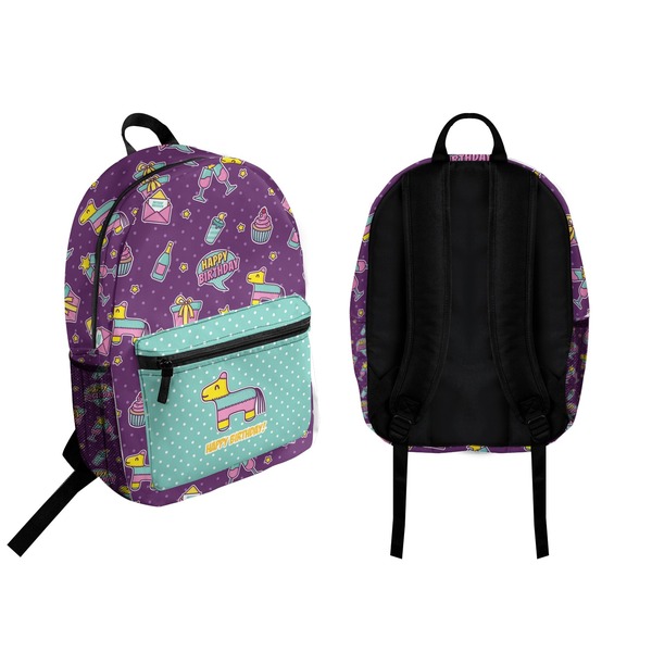 Pinata Birthday Backpack front and back - Apvl
