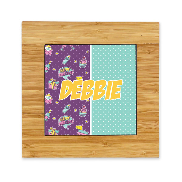 Custom Pinata Birthday Bamboo Trivet with Ceramic Tile Insert (Personalized)