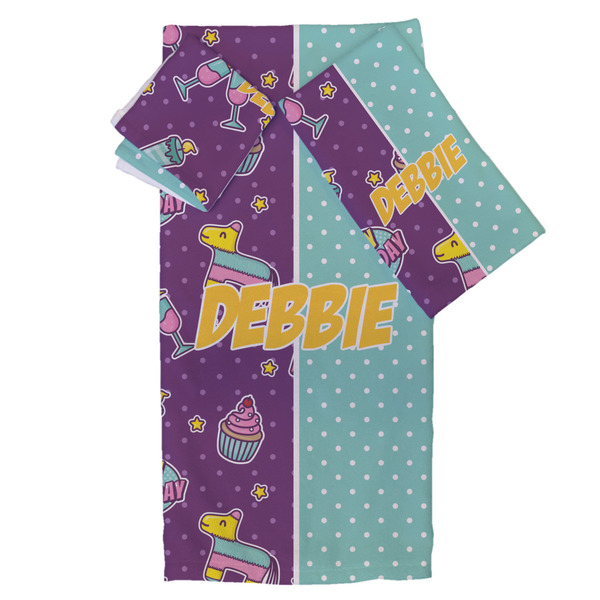 Custom Pinata Birthday Bath Towel Set - 3 Pcs (Personalized)