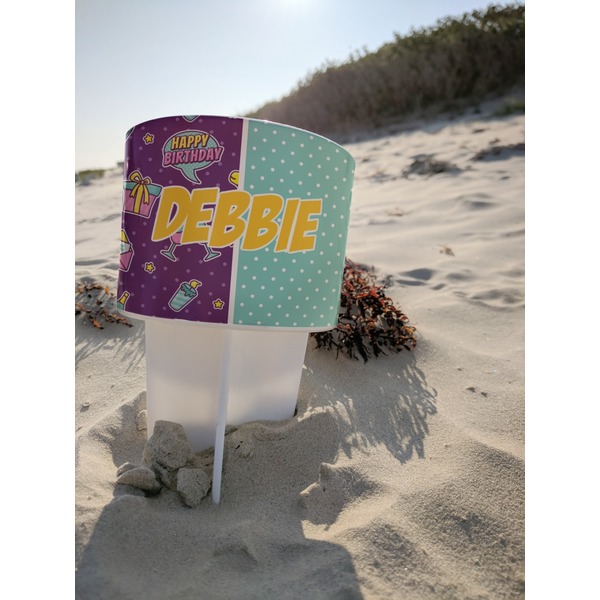 Pinata Birthday Beach Spiker white on beach with sand