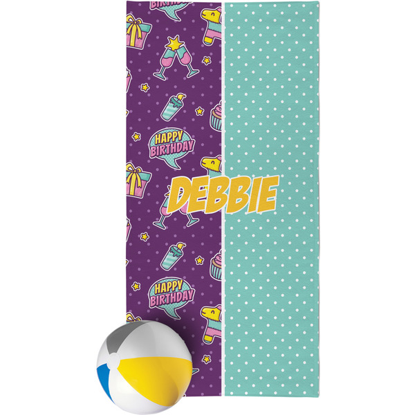 Custom Pinata Birthday Beach Towel (Personalized)