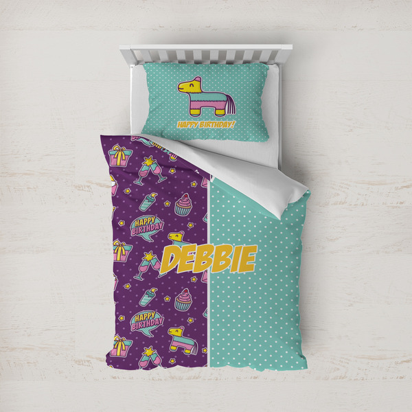 Custom Pinata Birthday Duvet Cover Set - Twin (Personalized)