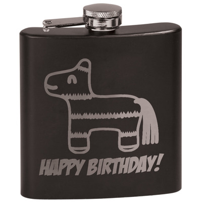 Pinata Birthday Black Flask Set (Personalized)
