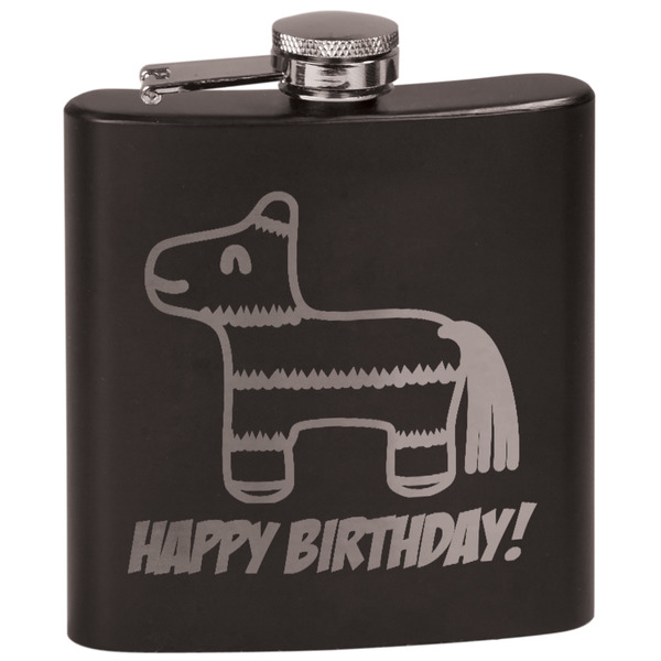 Custom Pinata Birthday Black Flask Set (Personalized)