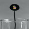 Pinata Birthday Black Plastic 7" Stir Stick - Oval - Main