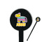Pinata Birthday 7" Round Plastic Stir Sticks - Black - Single Sided (Personalized)