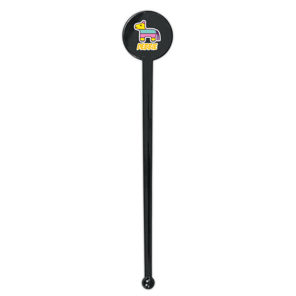Pinata Birthday Black Plastic 7" Stir Stick - Round - Single Stick