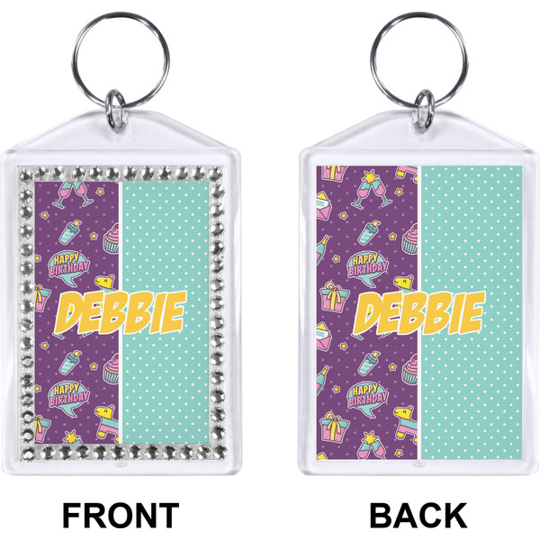 Pinata Birthday Bling Keychain (Front + Back)