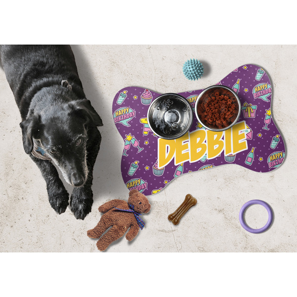 Pinata Birthday Bone Shaped Mat w/ Food & Water
