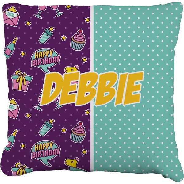 Custom Pinata Birthday Faux-Linen Throw Pillow 20" (Personalized)