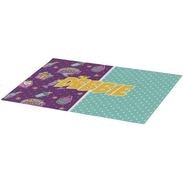 Pinata Birthday Burlap Placemat (Angle View)