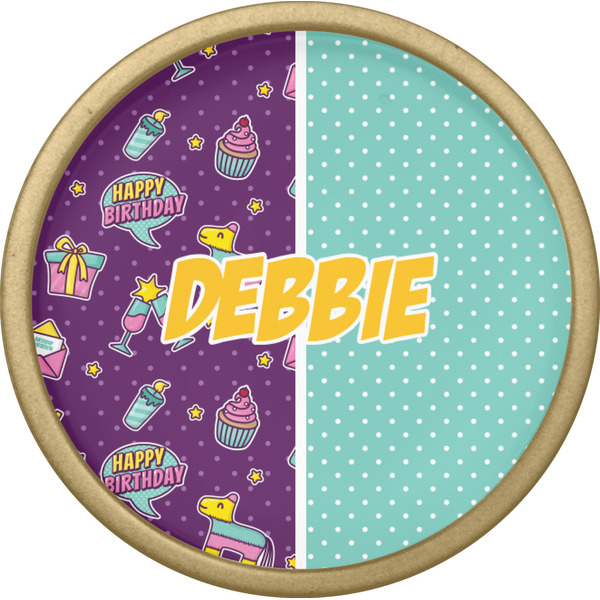 Pinata Birthday Cabinet Knob - Gold - Front