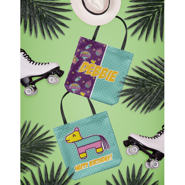 Pinata Birthday Canvas Tote Lifestyle Front and Back
