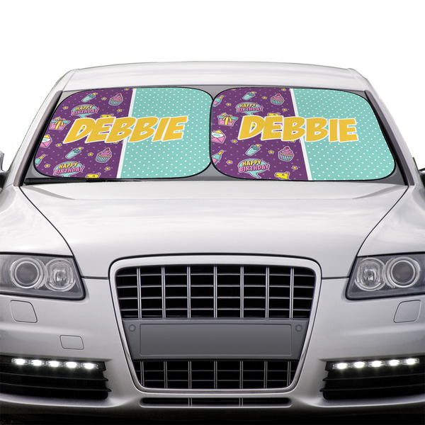 Pinata Birthday Car Sun Shades - IN CONTEXT