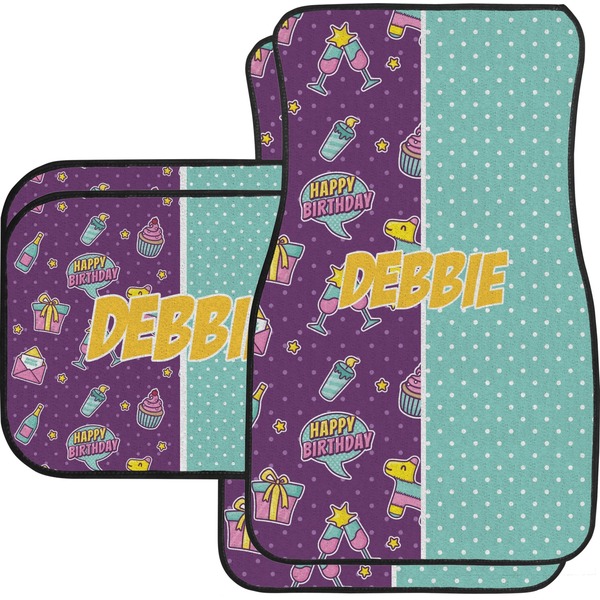 Custom Pinata Birthday Car Floor Mats Set - 2 Front & 2 Back (Personalized)