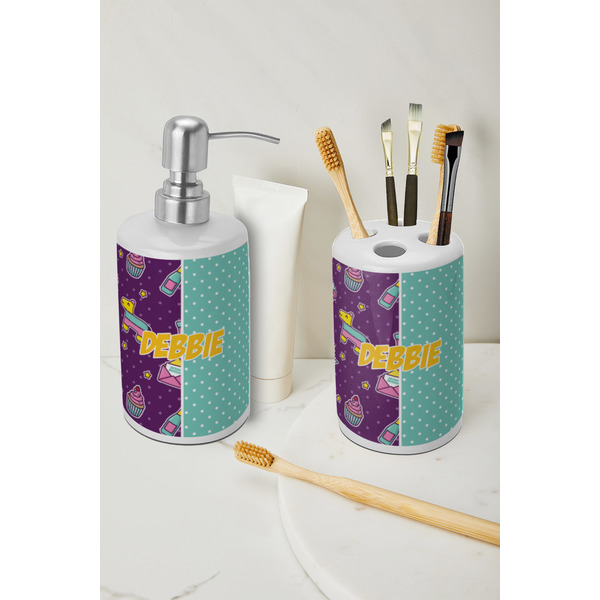 Pinata Birthday Ceramic Bathroom Accessories - LIFESTYLE (toothbrush holder & soap dispenser)