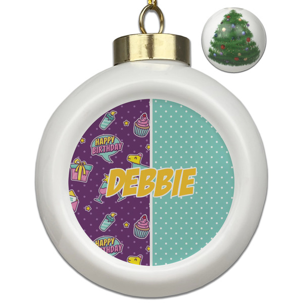Custom Pinata Birthday Ceramic Ball Ornament - Christmas Tree (Personalized)
