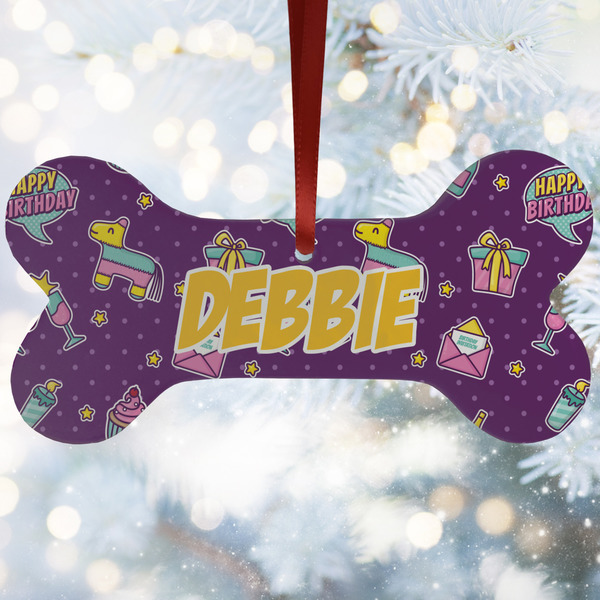 Custom Pinata Birthday Ceramic Dog Ornament w/ Name or Text