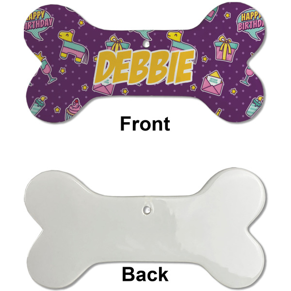 Pinata Birthday Ceramic Flat Ornament - Bone Front & Back Single Print (APPROVAL)