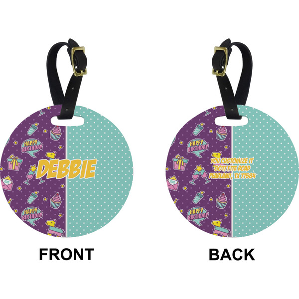 Pinata Birthday Circle Luggage Tag (Front + Back)