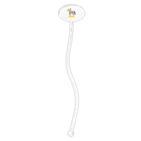 Pinata Birthday Clear Plastic 7" Stir Stick - Oval - Single Stick