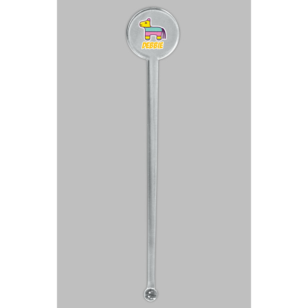 Pinata Birthday Clear Plastic 7" Stir Stick - Round - Single Stick