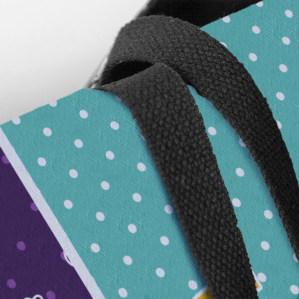 Pinata Birthday Closeup of Tote w/Black Handles