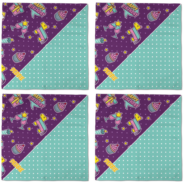 Pinata Birthday Cloth Napkins - Personalized Dinner (APPROVAL) Set of 4