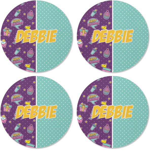 Pinata Birthday Coaster Round Rubber Back - Apvl