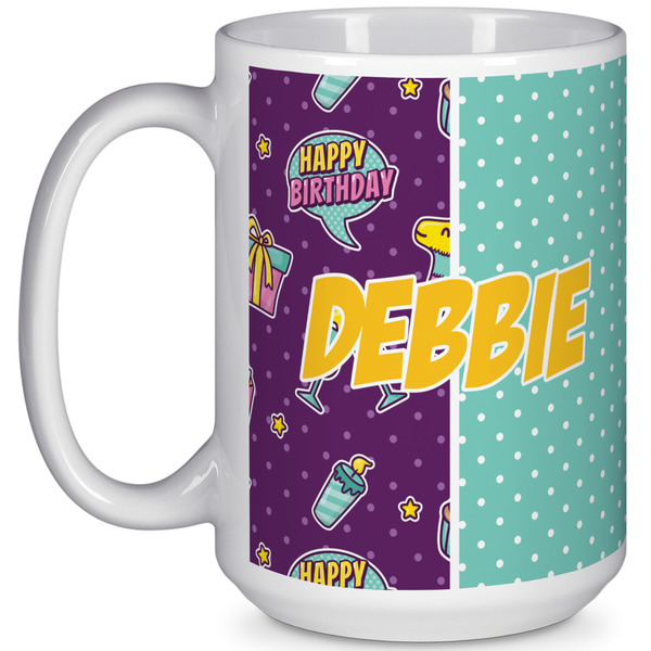 Custom Pinata Birthday 15 Oz Coffee Mug - White (Personalized)