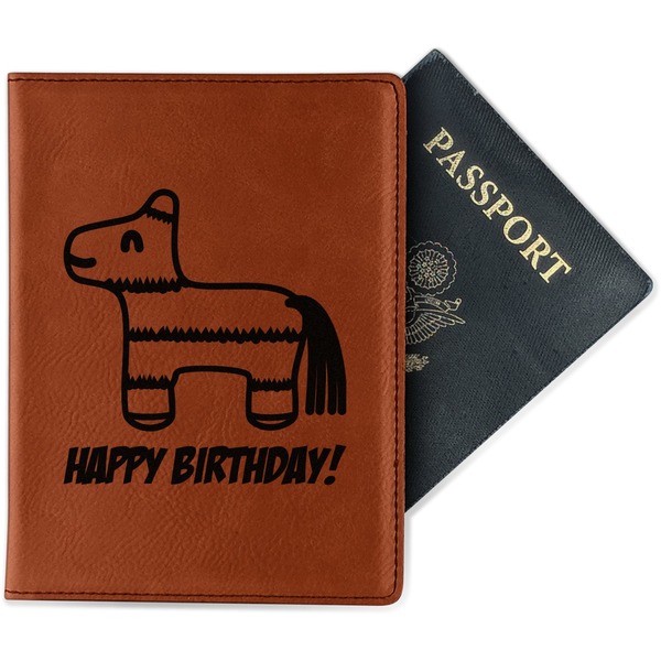 Custom Pinata Birthday Passport Holder - Faux Leather - Single Sided (Personalized)
