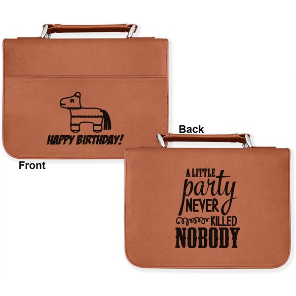 Pinata Birthday Cognac Leatherette Bible Covers - Large Double Sided Apvl