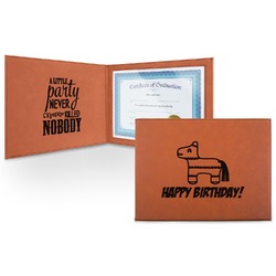 Pinata Birthday Leatherette Certificate Holder (Personalized)