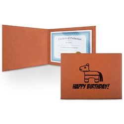 Pinata Birthday Leatherette Certificate Holder - Front (Personalized)