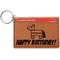 Pinata Birthday Cognac Leatherette Keychain ID Holders - Front Credit Card