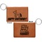 Pinata Birthday Cognac Leatherette Keychain ID Holders - Front and Back Apvl
