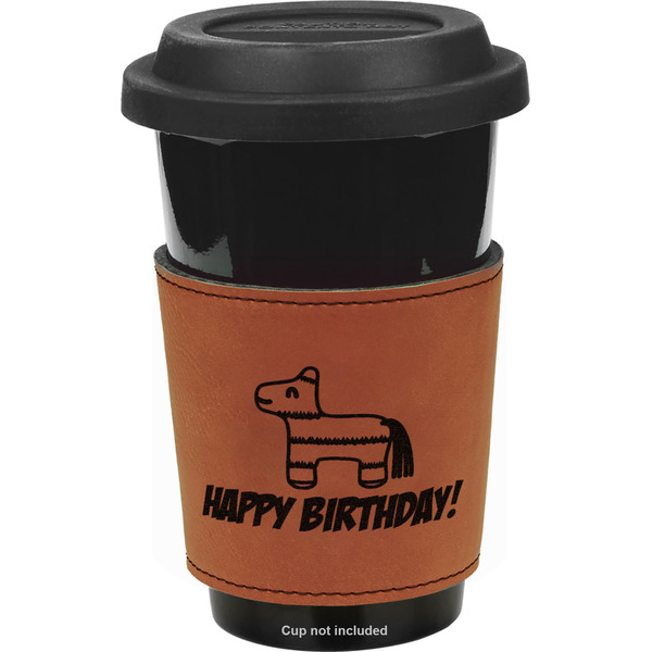 Custom Pinata Birthday Leatherette Cup Sleeve - Single Sided (Personalized)